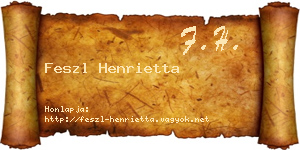 Feszl Henrietta névjegykártya