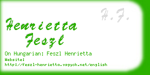 henrietta feszl business card